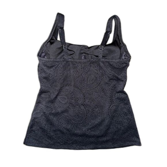 Land's End Paisley Textured Tank Top with Wired/Padded Under bra Sz 4 - Picture 5 of 6